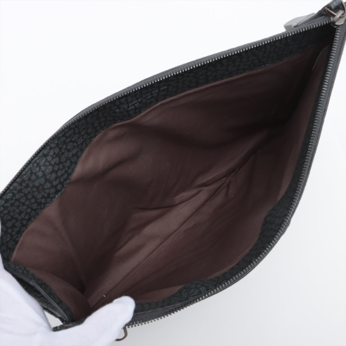 BOTTEGA VENETA Leather Clutch Bag Gray 221508