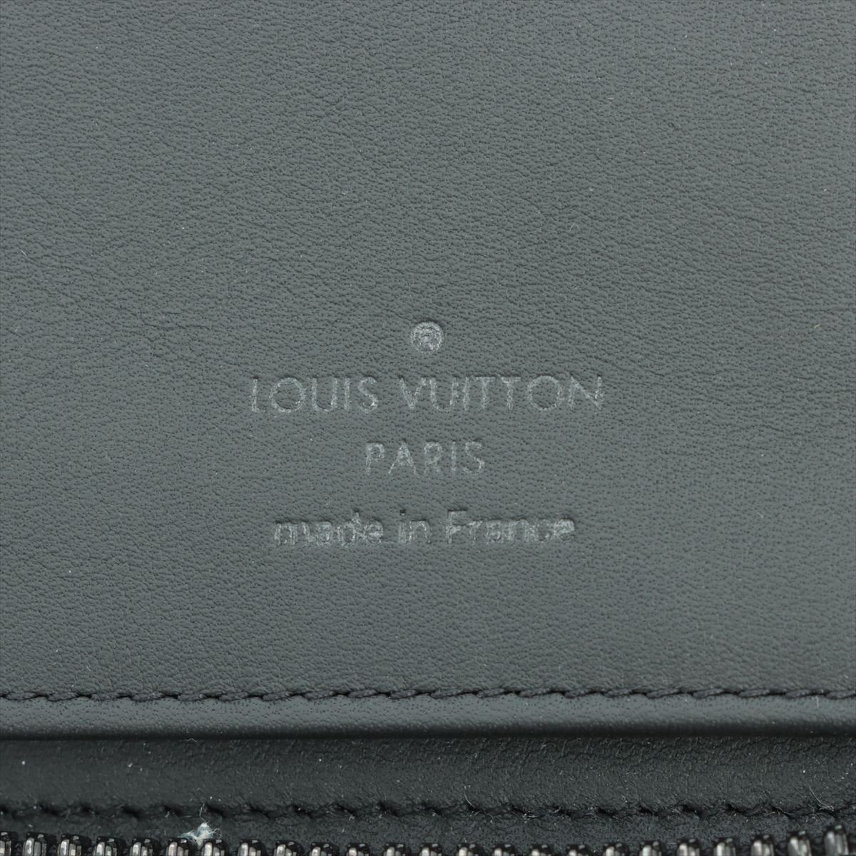 Louis Vuitton Monogram Shadow Zippy Vertical M62902 Noir Round Zip Wallet