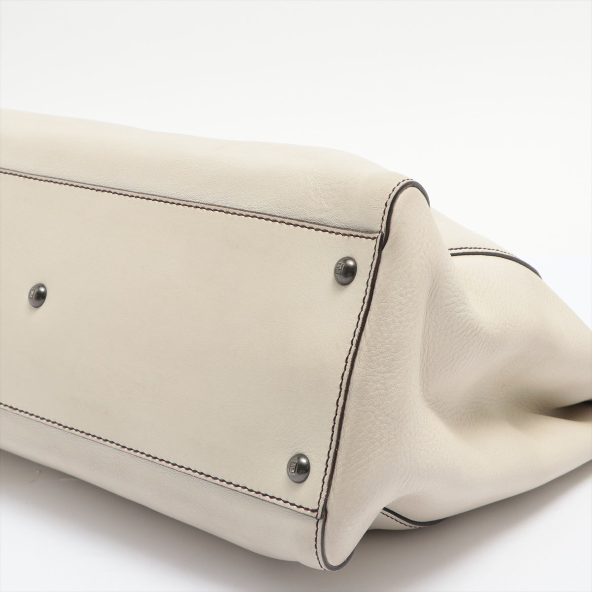 Fendi Peek-A-Boo Large Leather Handbag Ivory 8BN210