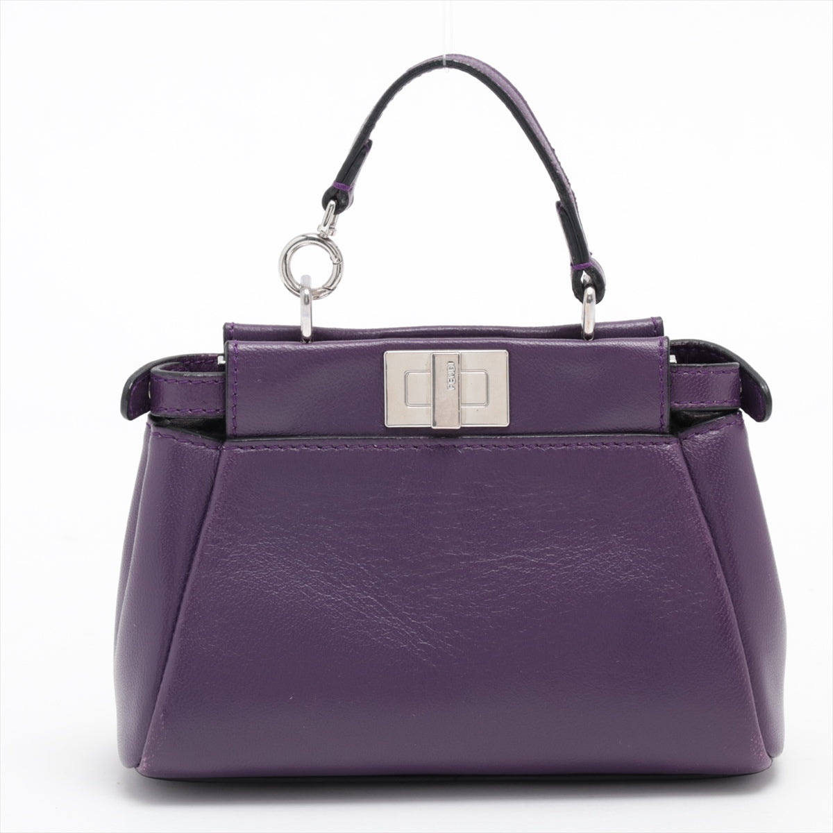 Fendi Micro Peek-A-Boo Leather Shoulder Bag Purple 8M0355