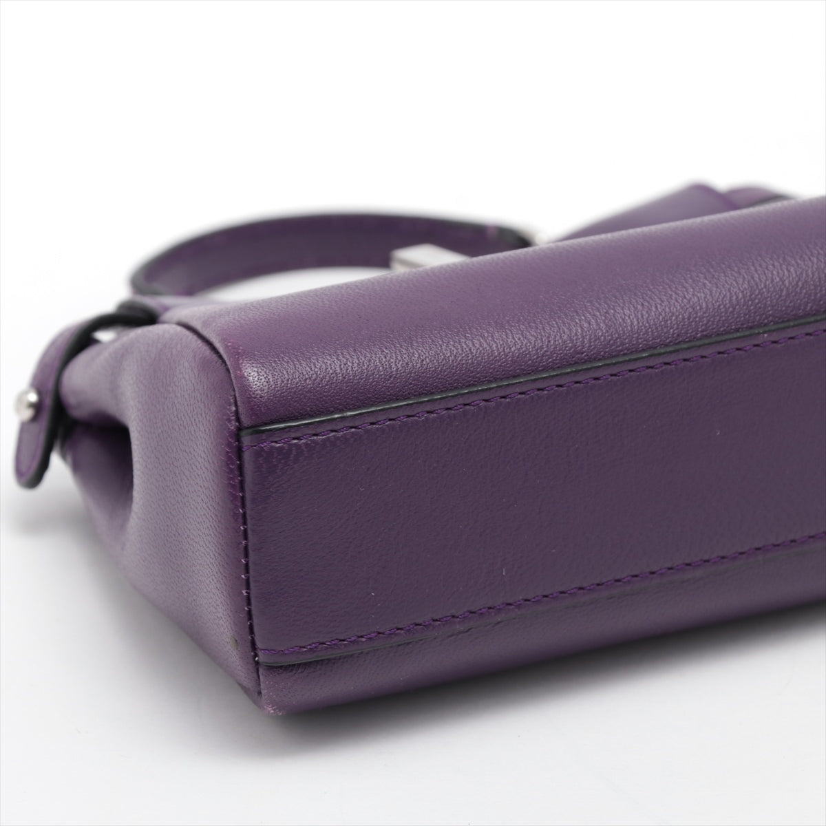 Fendi Micro Peek-A-Boo Leather Shoulder Bag Purple 8M0355